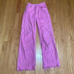 Zara Pink Wide Leg Jeans